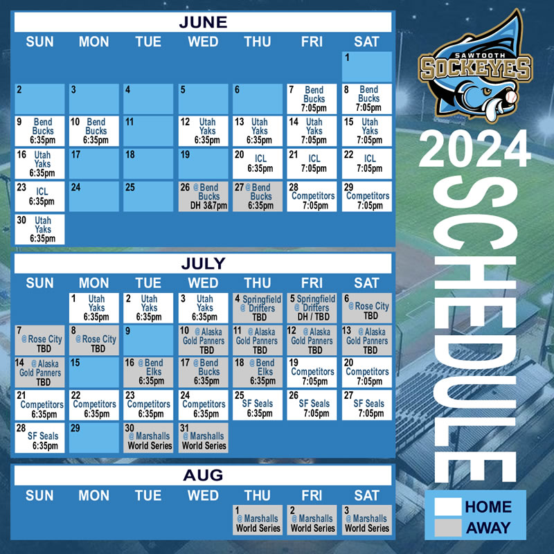 2024 Schedule – Sawtooth Sockeyes